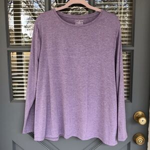 Lane Bryant Lavender Lilac Purple Silver Shimmer Long Sleeved T-shirt Size 18/20